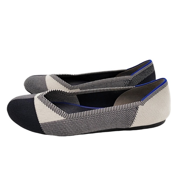 Rothy’s Captoe Round Black and Cream Ballet Flats - Picture 4 of 7